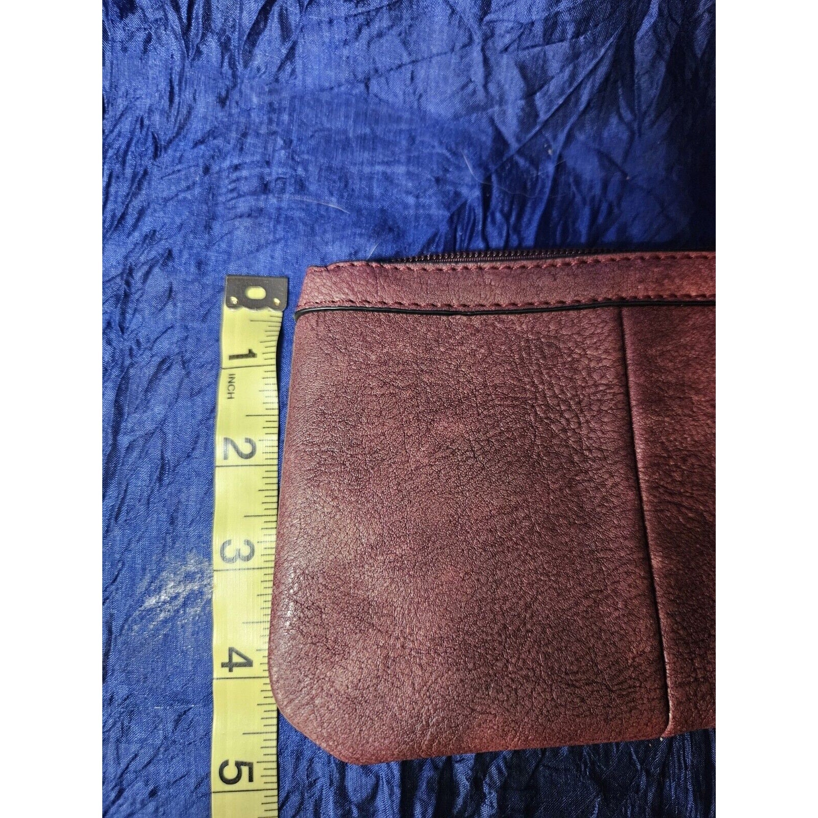 Wilsons Leather Mini Wristlet Coin Purse Burgundy Small Wallet