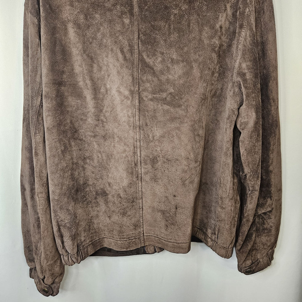 Y2K Vintage Newport Harbor Men's Classic Brown Suede Jacket Medium