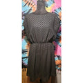 GAP Metallic Dot Skater Dress Size Medium Black/Silver