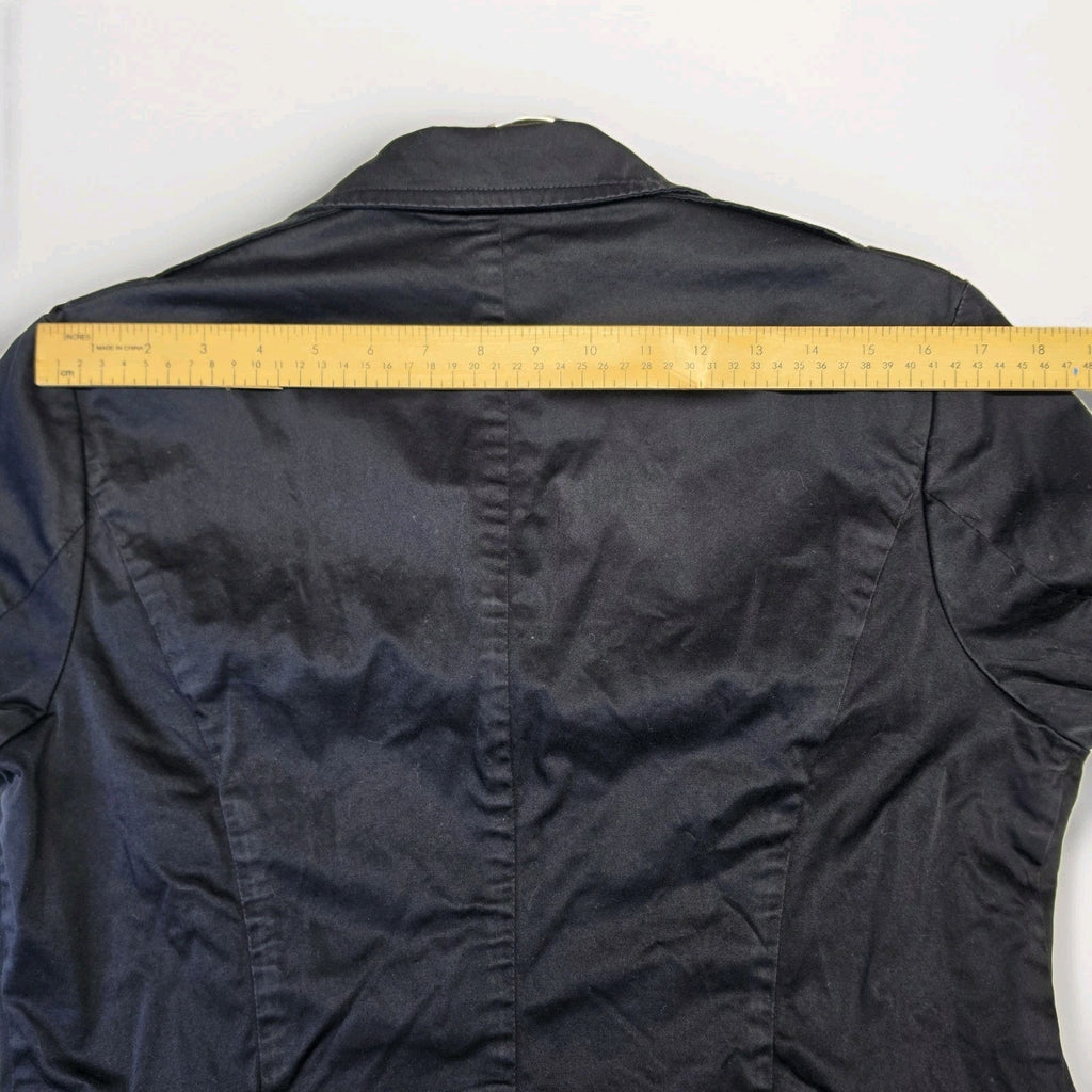 Talbots Cotton Chambray Canvas Blazer Style Jacket Womens 12 Black Overcoat