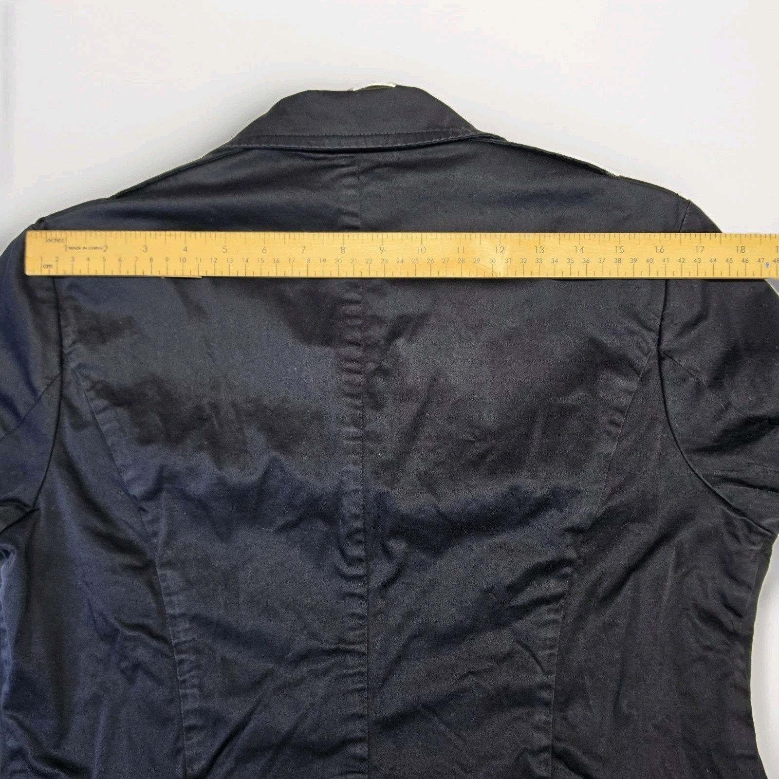Talbots Cotton Chambray Canvas Blazer Style Jacket Womens 12 Black Overcoat