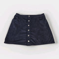 Express Skirt Womens Size 10 Blue Front Button Faux Suede-Like Mini Stretchy Y2K