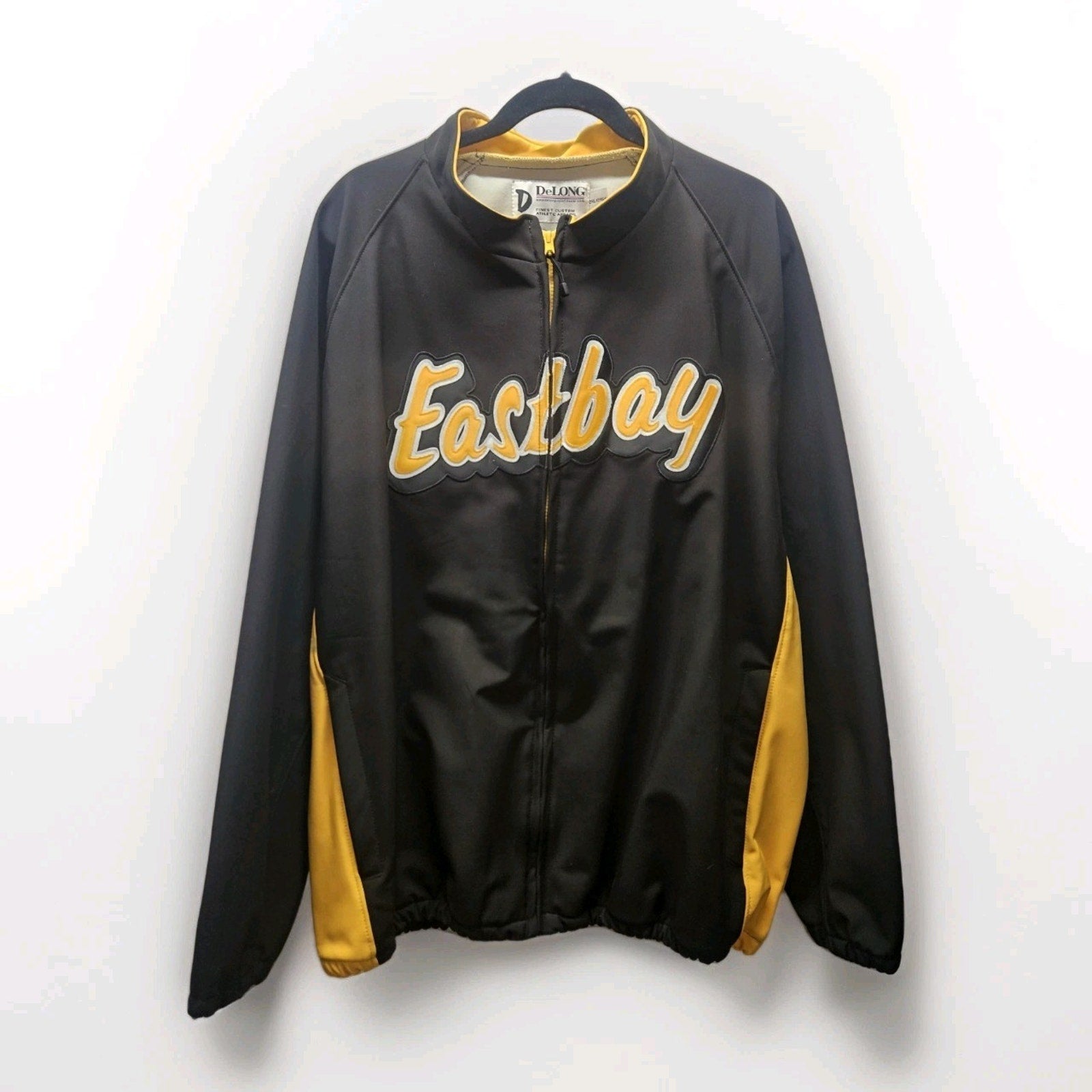 Eastbay DeLong Full Zip Embroidered Black & Yellow Jacket Size 2XL NWT Vintage