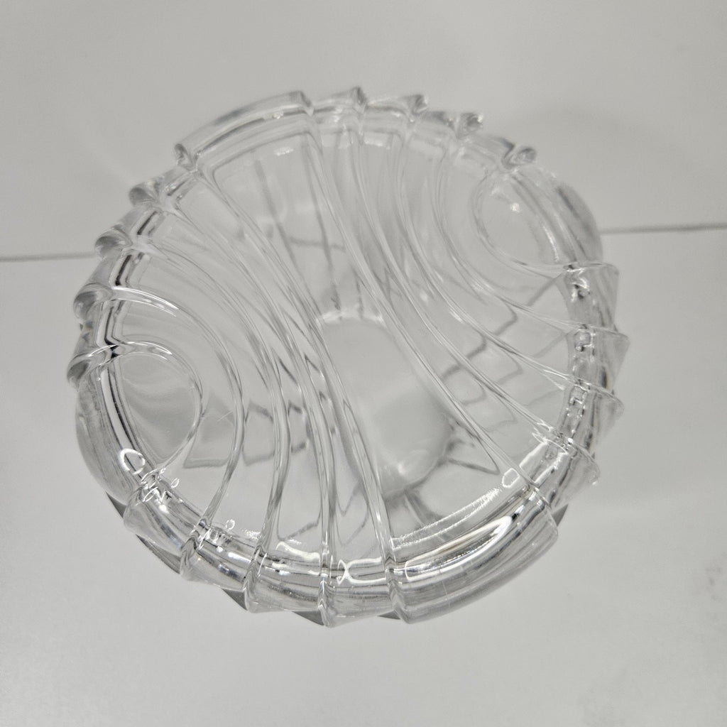 Vintage Art Deco Clear Glass Apothecary Candy Vanity Trinket Jar Lidded Canister