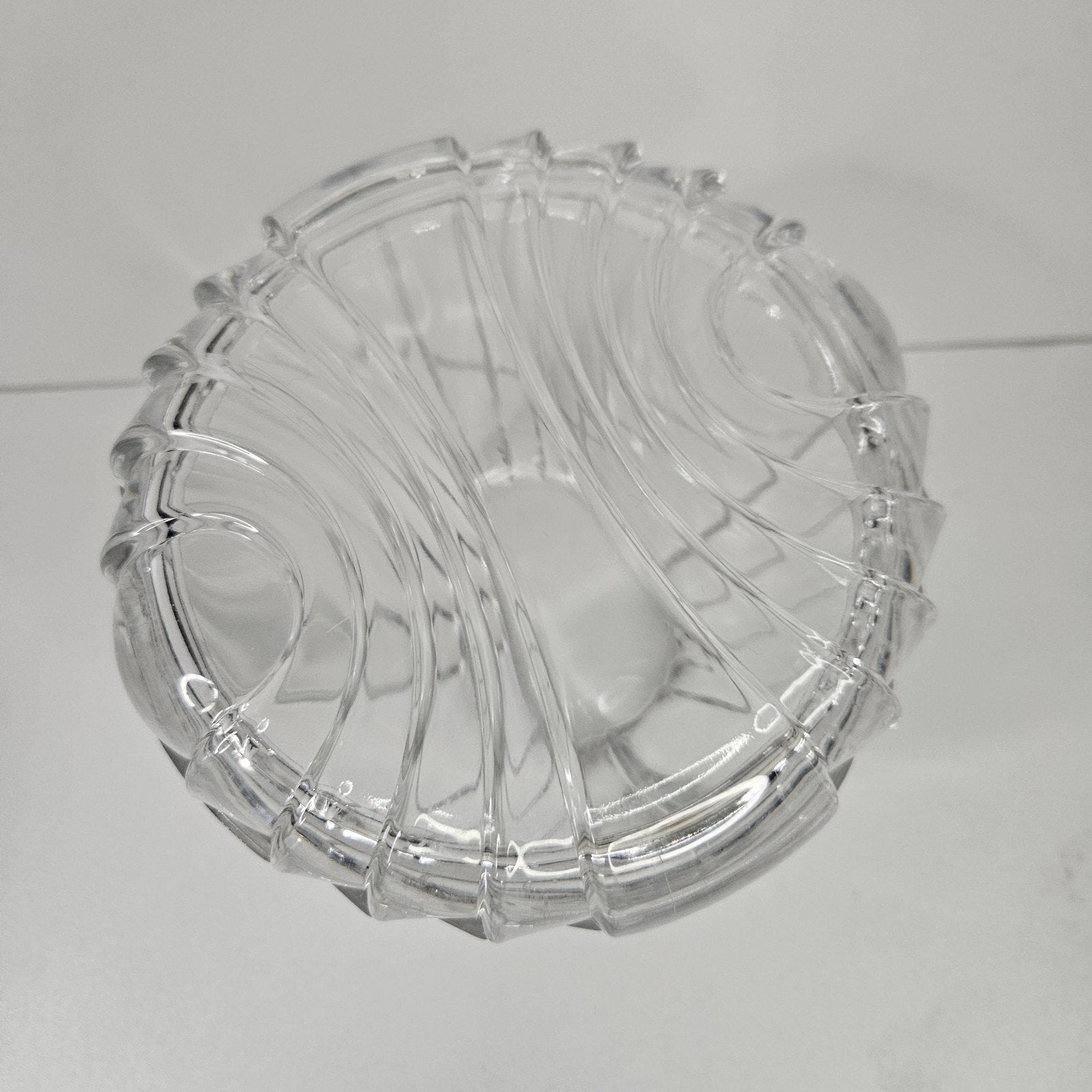Vintage Art Deco Clear Glass Apothecary Candy Vanity Trinket Jar Lidded Canister