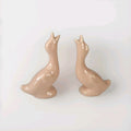 Vintage Caliente Pottery Pink Duck Figurine Set Retro Made In USA #303 Haldem CA
