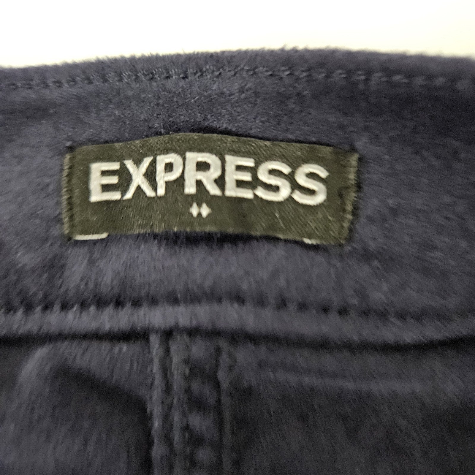 Express Skirt Womens Size 10 Blue Front Button Faux Suede-Like Mini Stretchy Y2K