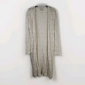 Freshman 1996 White Chunky Knit Long Cardigan Open Front Sz XL