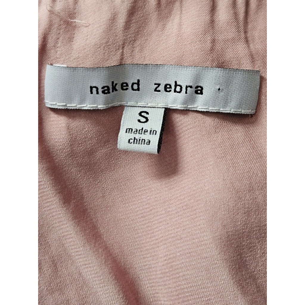 Naked Zebra Strapless Bubble Hemmed Dress Light Pink Women's Small Lo-hi Flowy