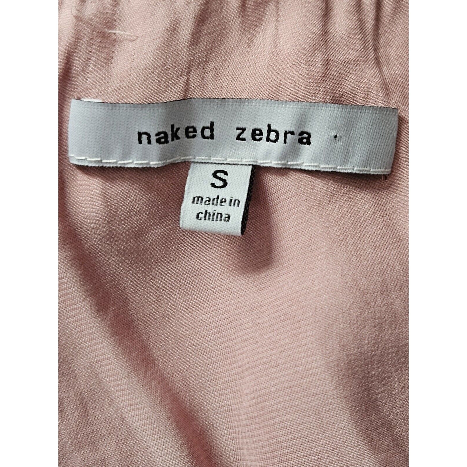 Naked Zebra Strapless Bubble Hemmed Dress Light Pink Women's Small Lo-hi Flowy