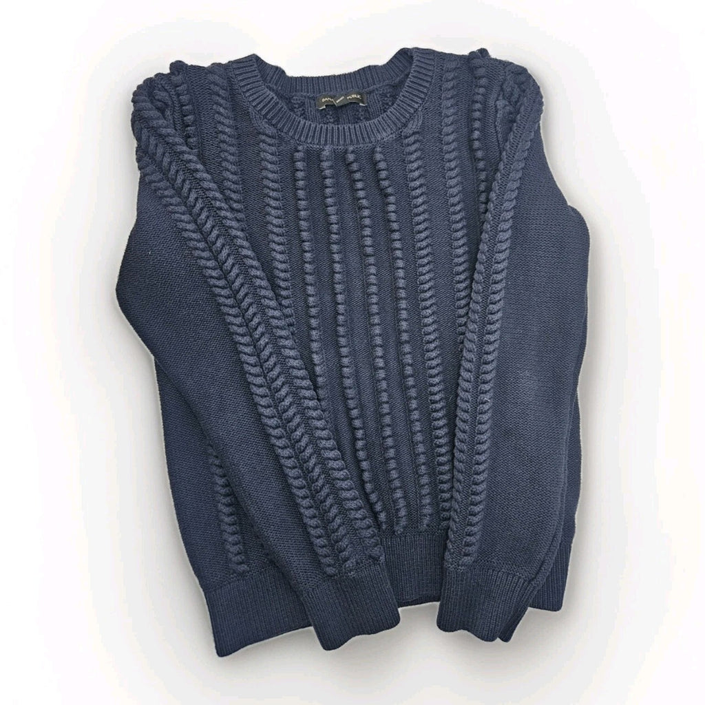 Banana Republic Navy Blue L Womens Cotton Blend Knit Crew Neck Sweater Top