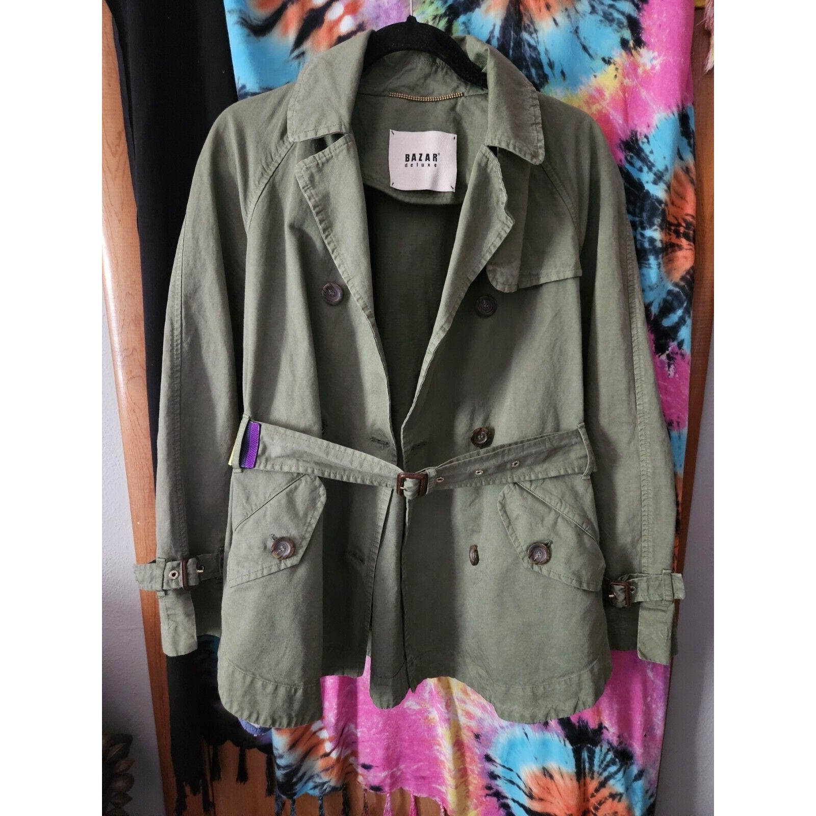 Rare Italian Designer Bazar Deluxe Olive Green Womens Jacket Med Tagila 44