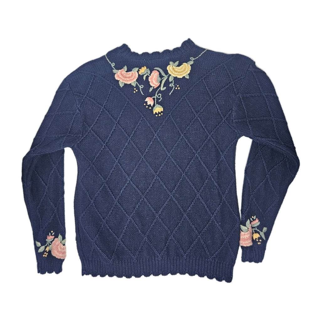 Vintage Northern Reflections Sweater Large Chunky Knit Cardigan Floral Cottage