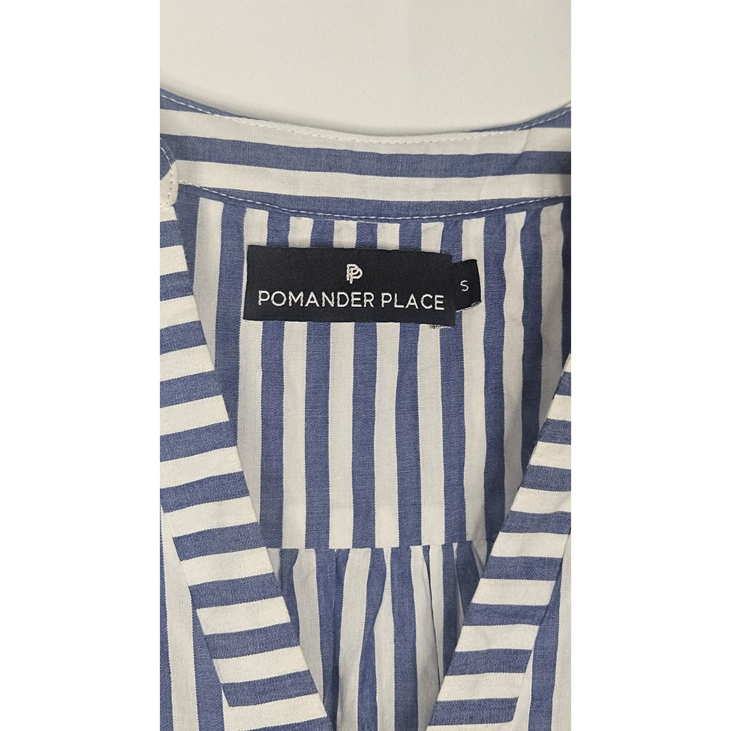 Tuckernuck Pomander Place Dress Blue White Striped Kenzo Mini Size Small Tiered Dress Summer Outfit Trendy Styles