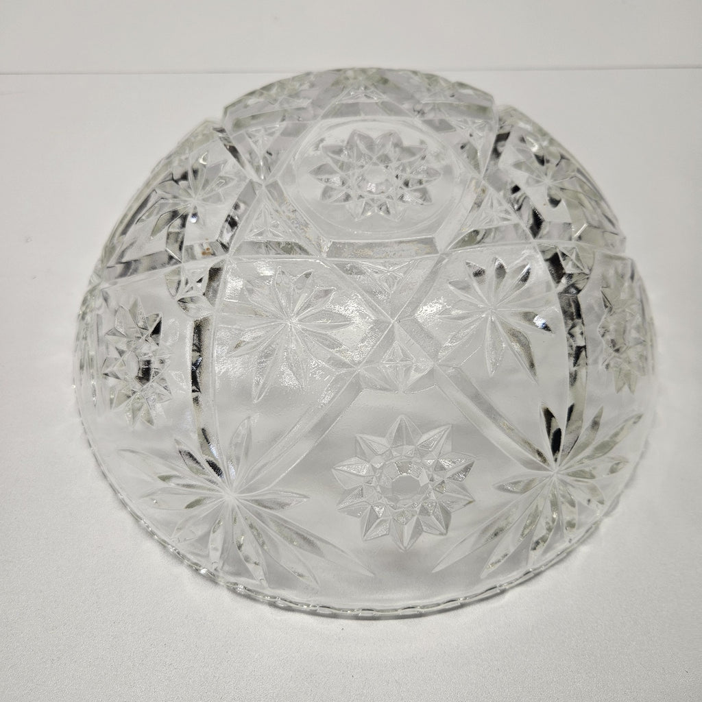 Hocking Crystal Early American Prescut 8 3/4" Serving Bowl