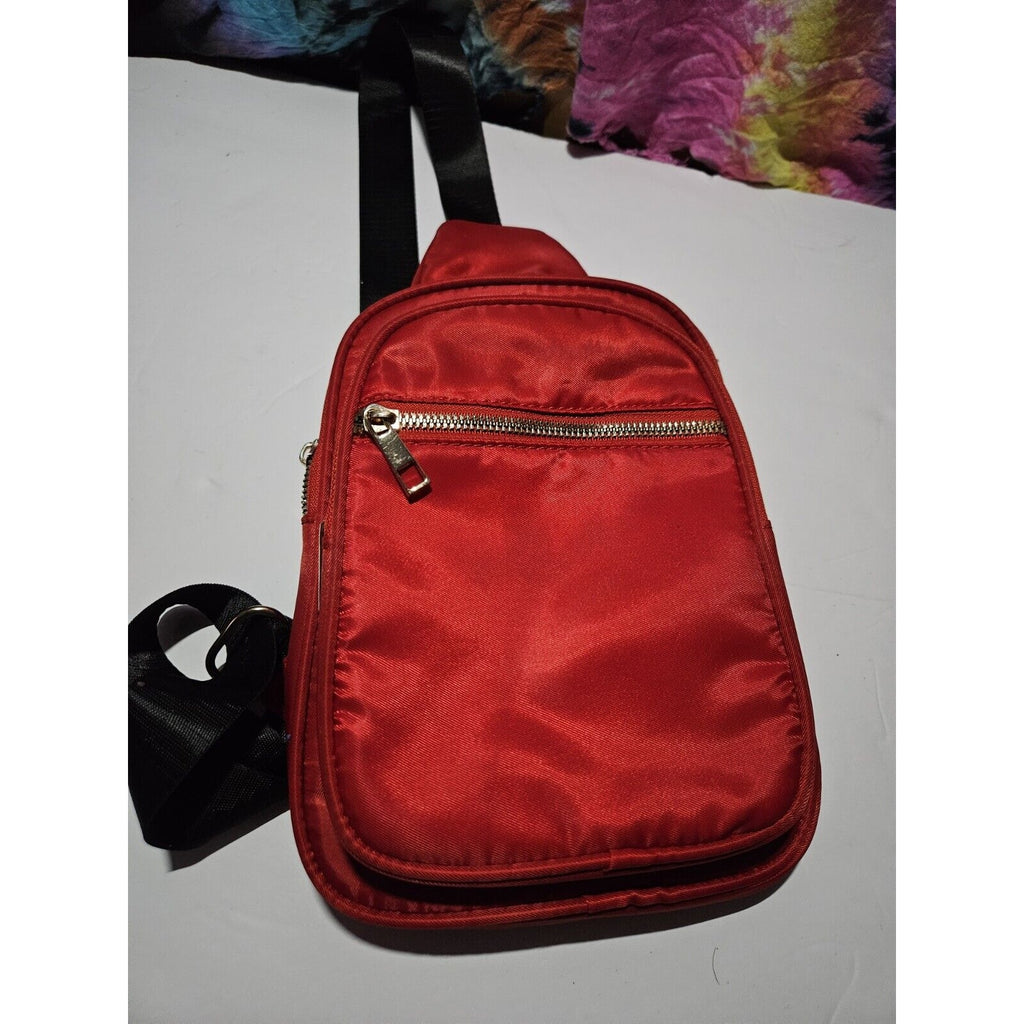 Olivia Miller Riley Sling Bag Bright Red & Leopard Print Lining Crossbody