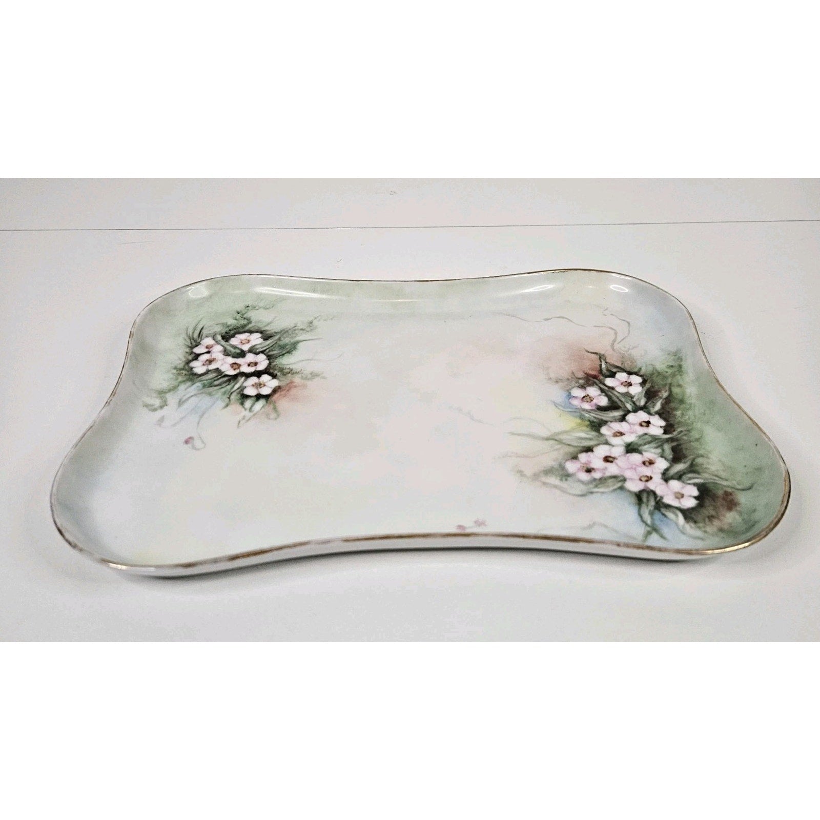 Antique Porcelain Vanity Set Dresser Tray Hand Painted MZ Austria & Bavaria