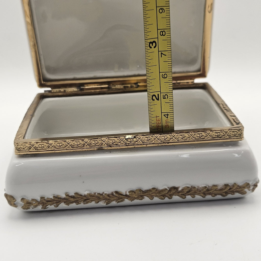 Original Arnart Creation Japan Porcelain Rose Trinket Box Jewelry Vintage