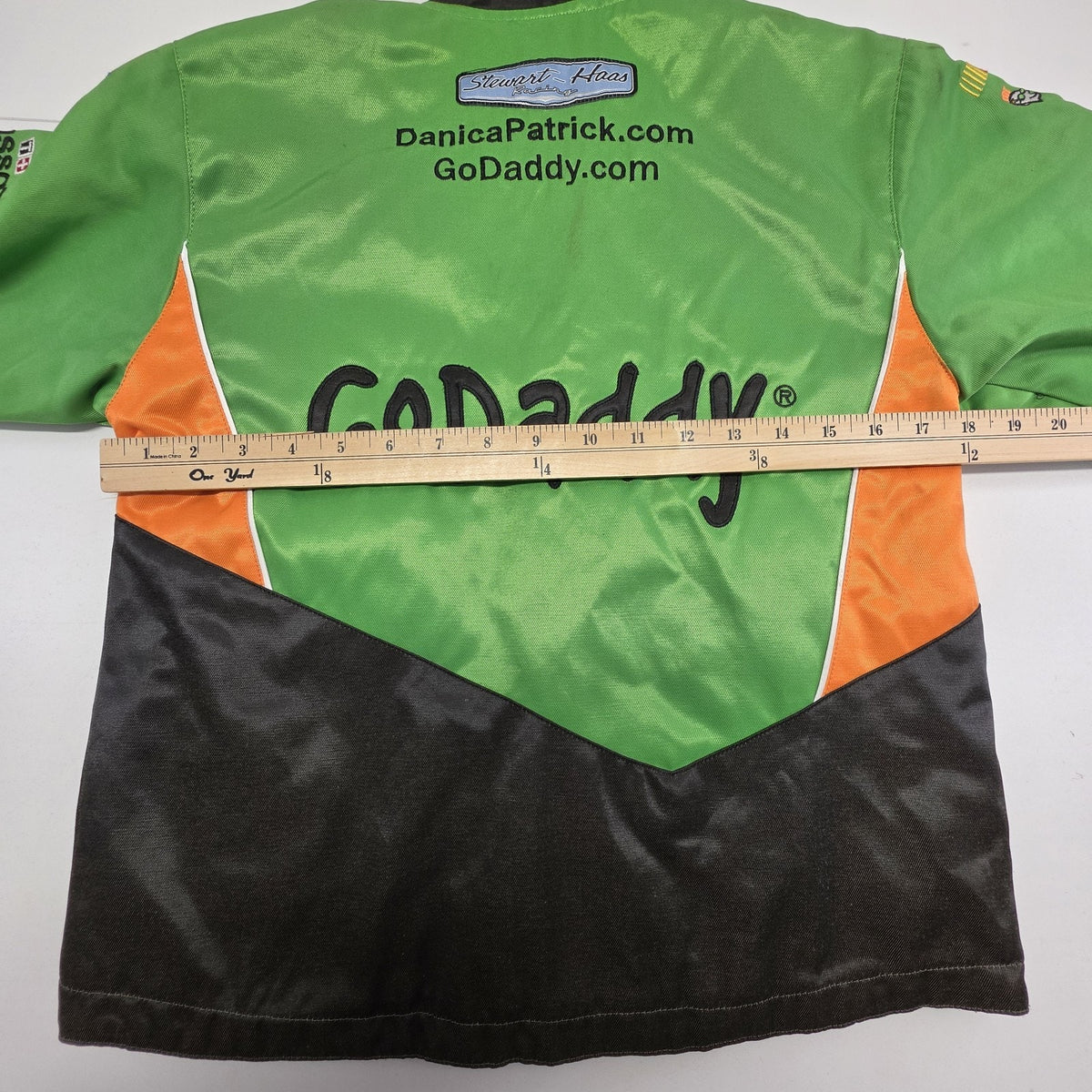 Vintage Go Daddy Nascar Racing Jacket Danica Patrick Kid SM Black Green Chase NWT