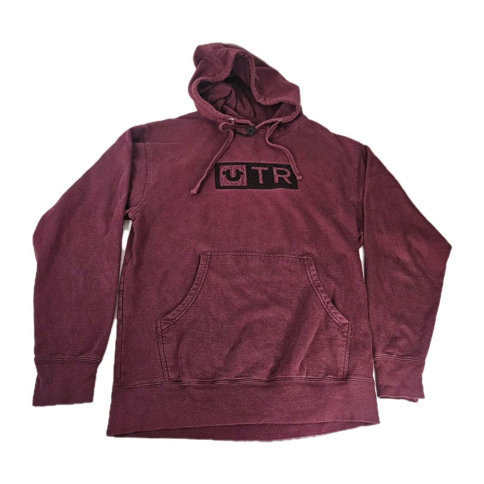 True Religion Men's Embroidered TR Box Logo Pullover Hoodie Sweatshirt Medium