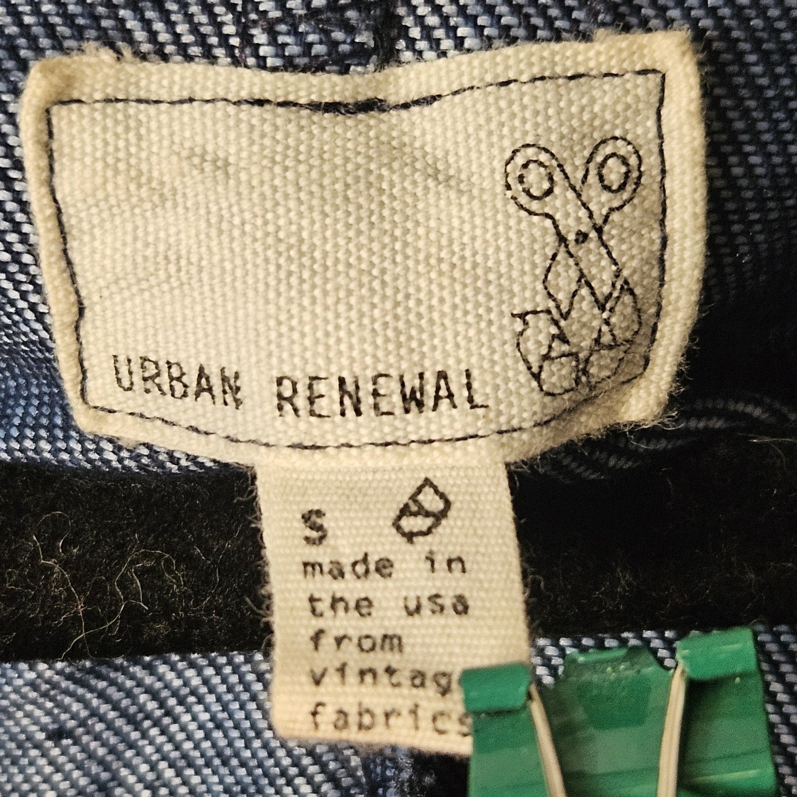 Urban Renewal Denim Mini Dress Size Small Vintage Fabrics Made is USA