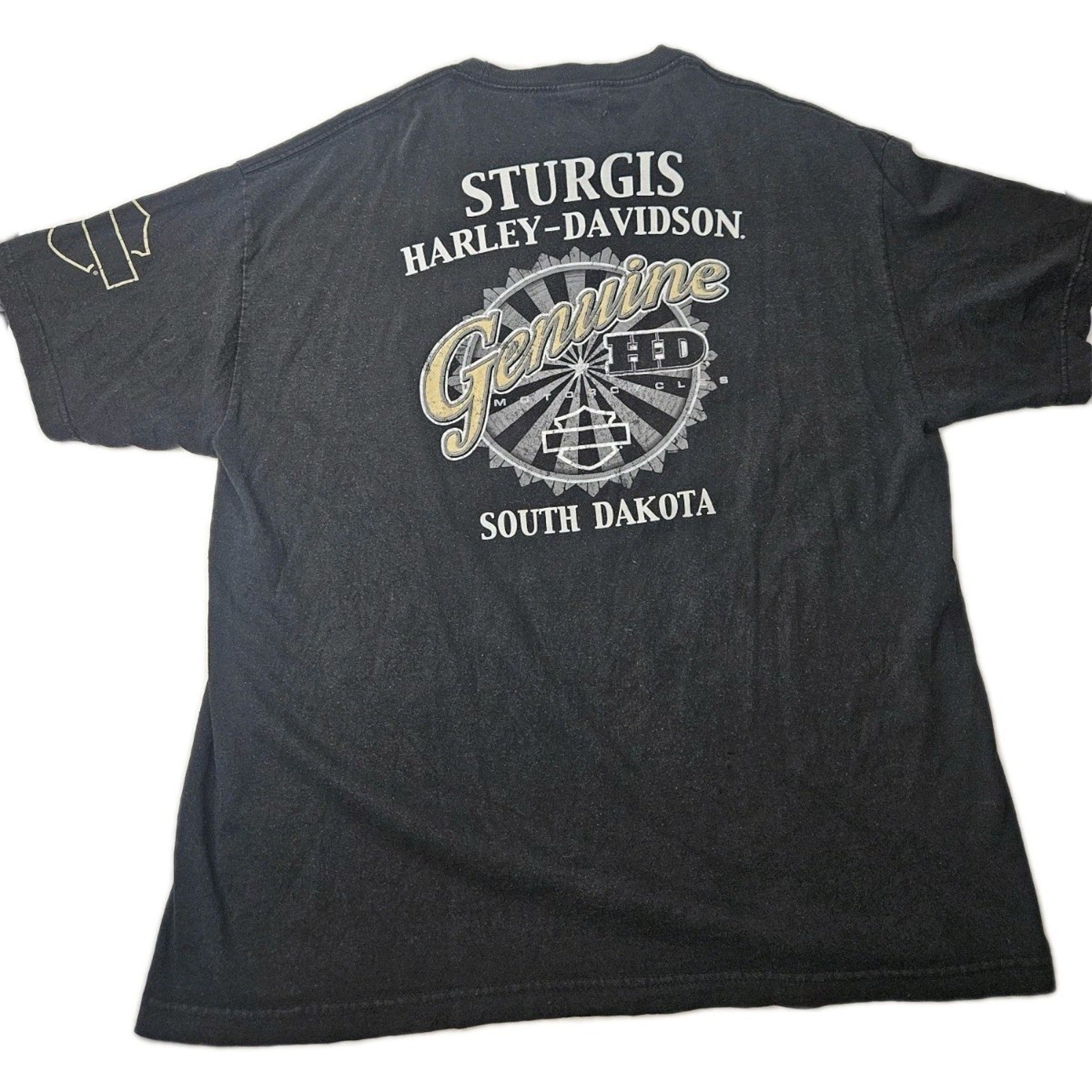 Harley-Davidson AMERICAN TRADITION Vintage Sturgis Black T-shirt Mens XL Biker