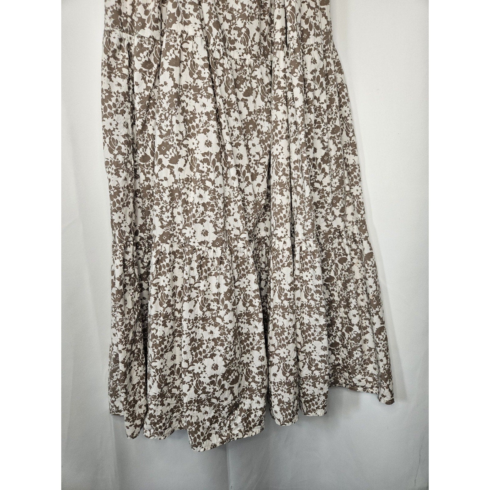 Rails Leni Floral Midi Dress Cafe Adjustable Back Tie Straps Tiered Skirt Small
