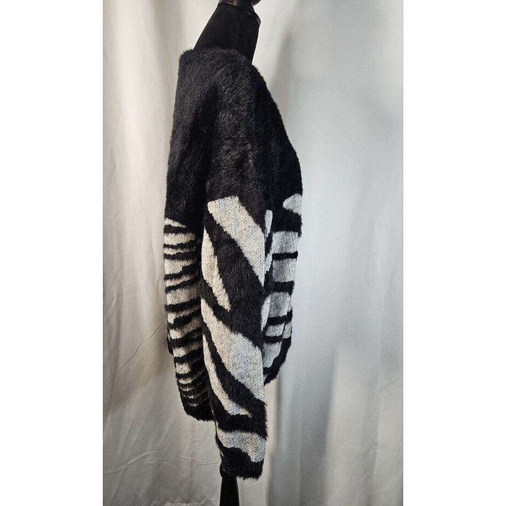 Vince Camuto Sweater Zebra Print Knit Long Sleeve Winter Top XXL 2X