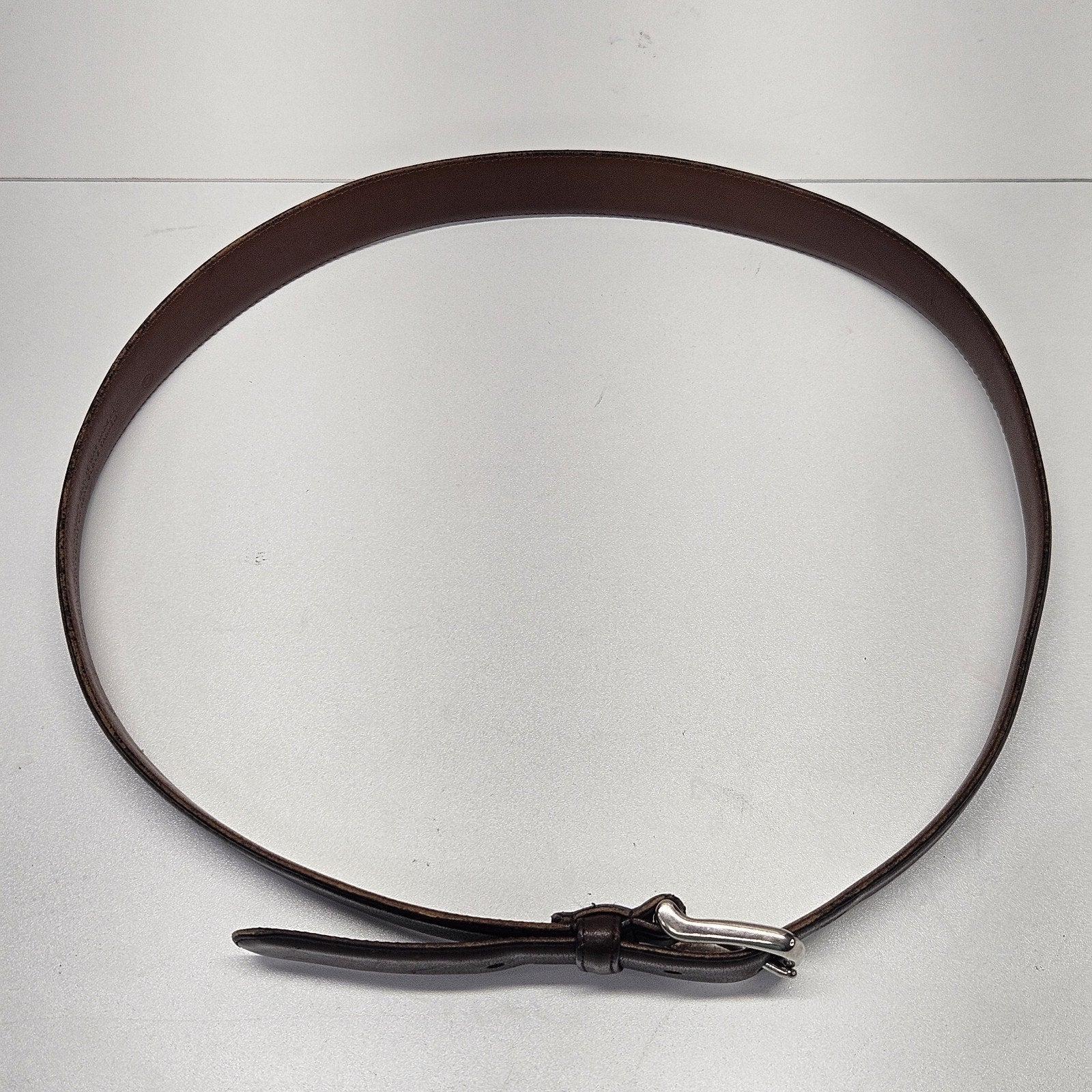 Vintage Coach Womens Mahogany Brown Cowhide Leather Belt 5750 Brass Buckle Sz 38