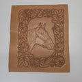 Artist Handmade Embossed Leather Frameable Artwork Horse Equestrian 12x14"