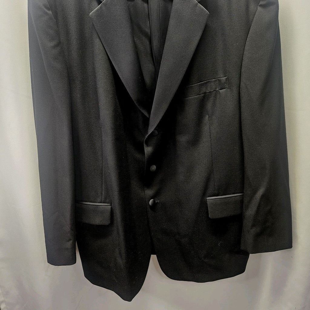Vtg Jos A Bank Men's Black 3 Button 100% Wool Suit Coat Blazer Jacket 50 Long