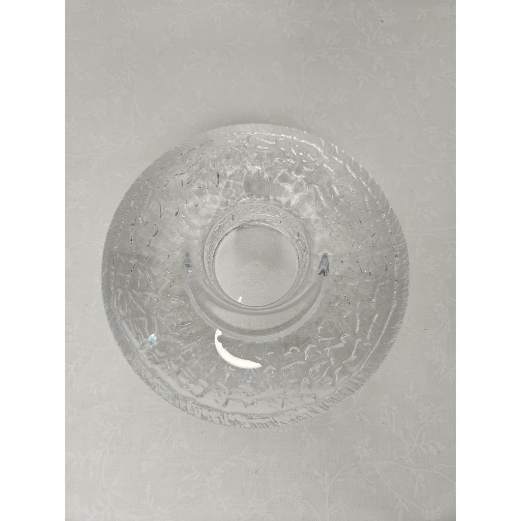 Vintage ORREFORS 5" Clear Candle Holder Glass Discus Votive Lars Hellsten Sweden