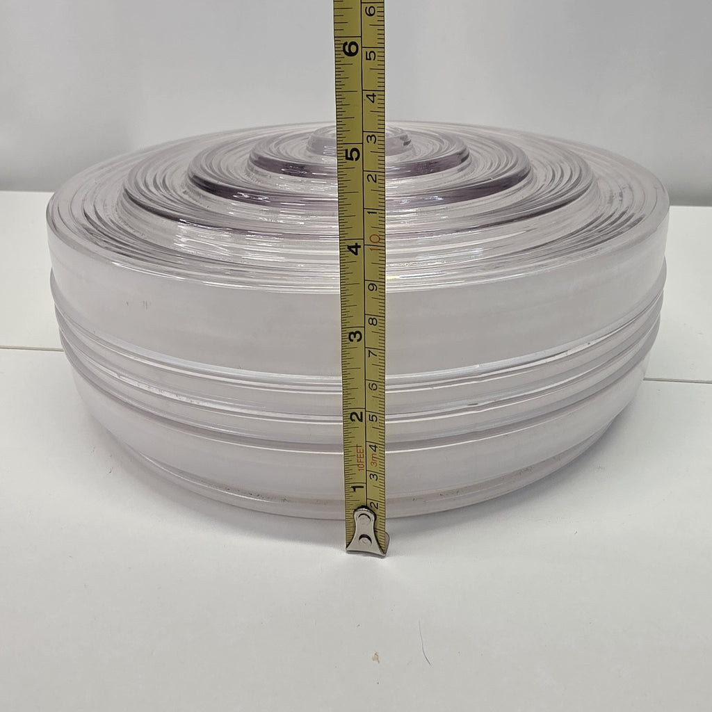 Vintage Light Fixture Cover 9-3/4" Diameter Frosted Sides Clear Stepped Bottom