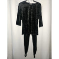 Vintage 90s My Michelle Black Velvet 3/4 Sleeve Shirt Stirrup Leggings Set