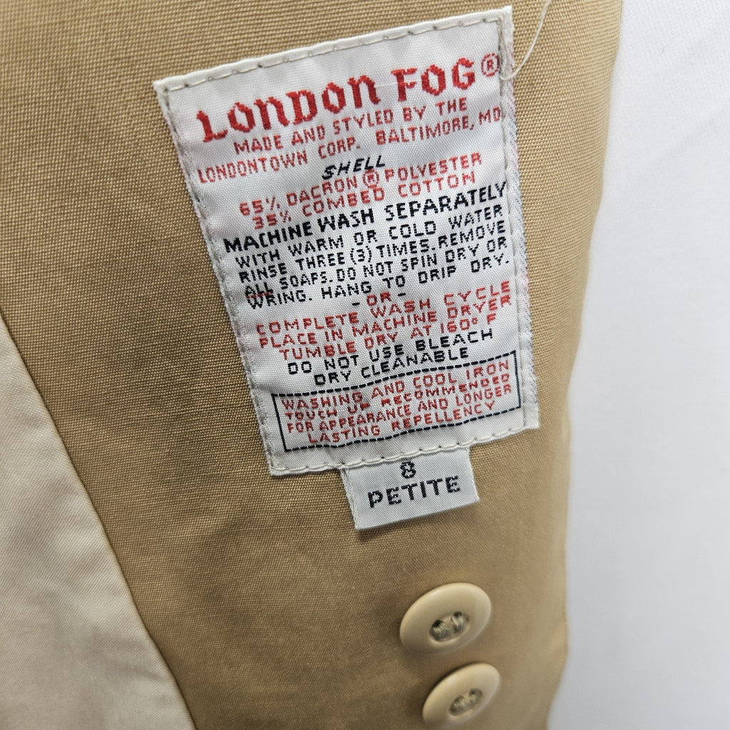 LONDON FOG 70s 80s Vintage Women's Khaki Long Trench Coat 8P Biggs Preppy Retro