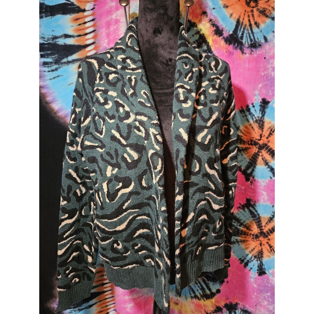Anthropologie Current Air Blakely Cardigan Wool Blend Medium Preppy Boxy Sweater
