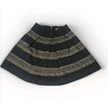 Ginger G Women's Mini Skirt A Line Pleated Black Gold Medium Holiday Metallic