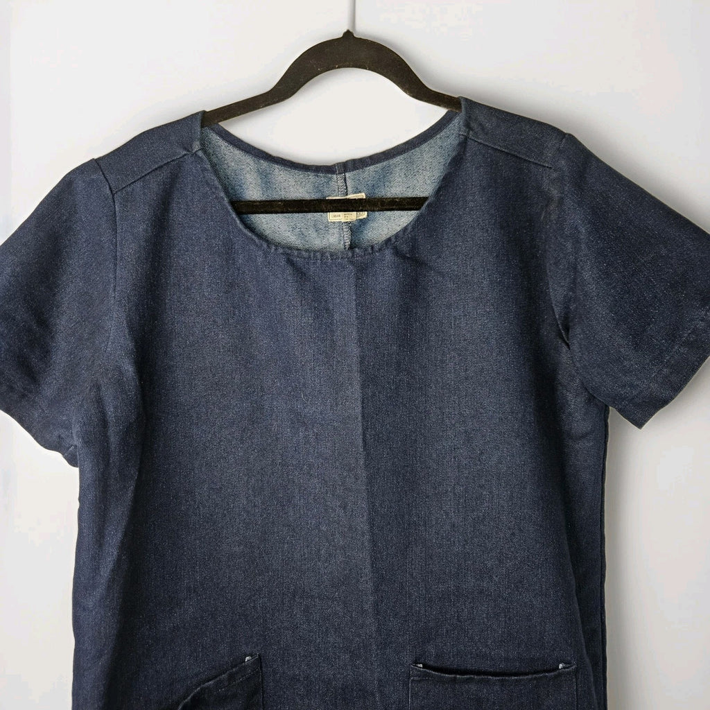 Urban Renewal Denim Mini Dress Size Small Vintage Fabrics Made is USA