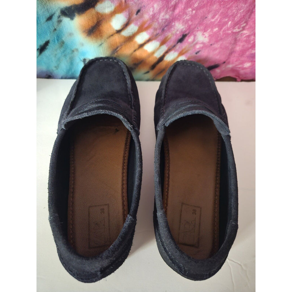 Zara Basic Collection Women's Navy Blue Slip On Loafers Size 7 EU 38