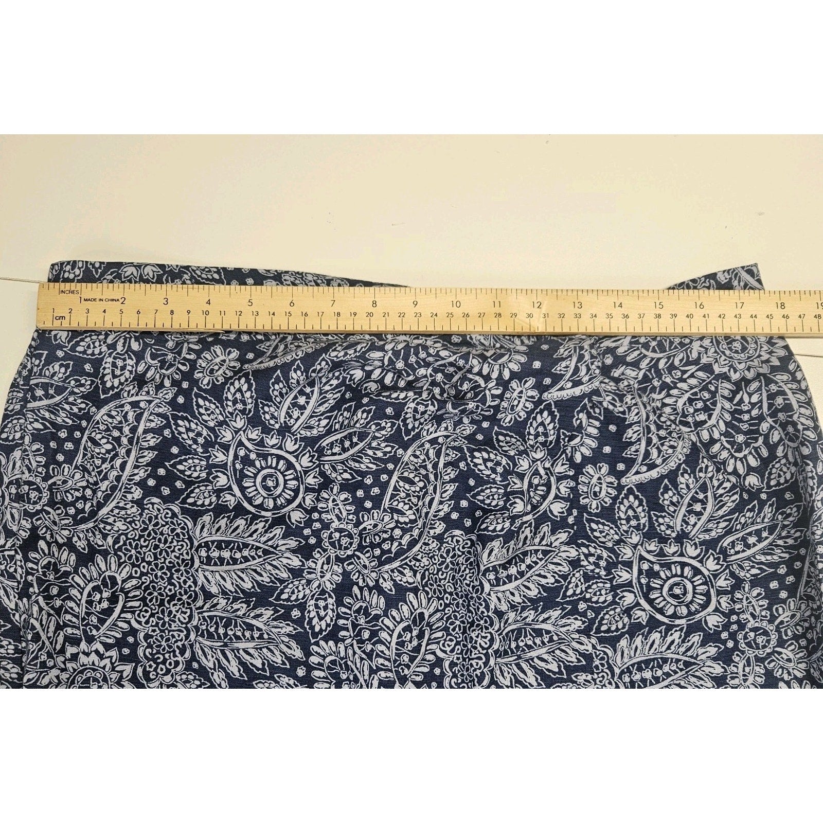 Madewell Skirt Womens Size 16 Blue Paisley Linen Long Maxi Summer Vacation Boho