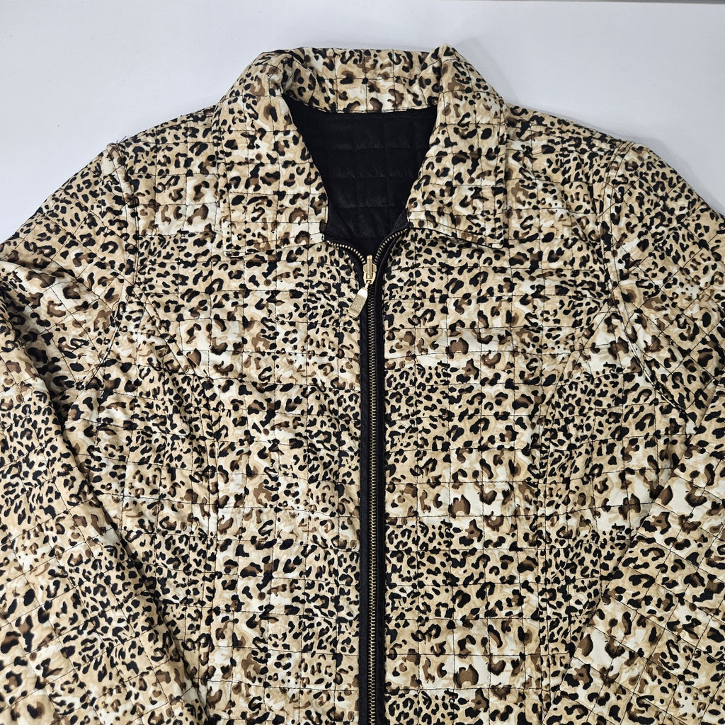Reversible Jacket Leopard Print & Black Quilted Jacket Women’s Medium