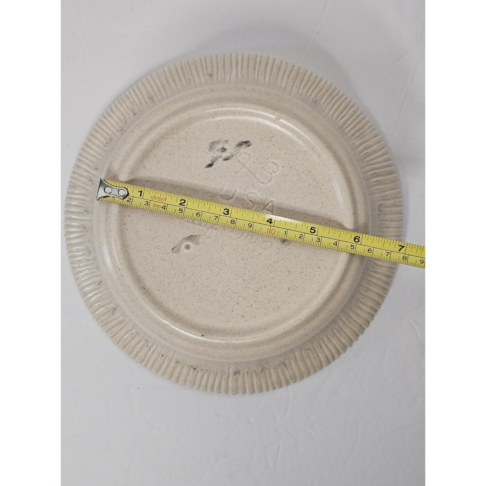 Vintage McCoy Pottery Tan Speckled Serving Bowl #593 Made in USA Cali Original