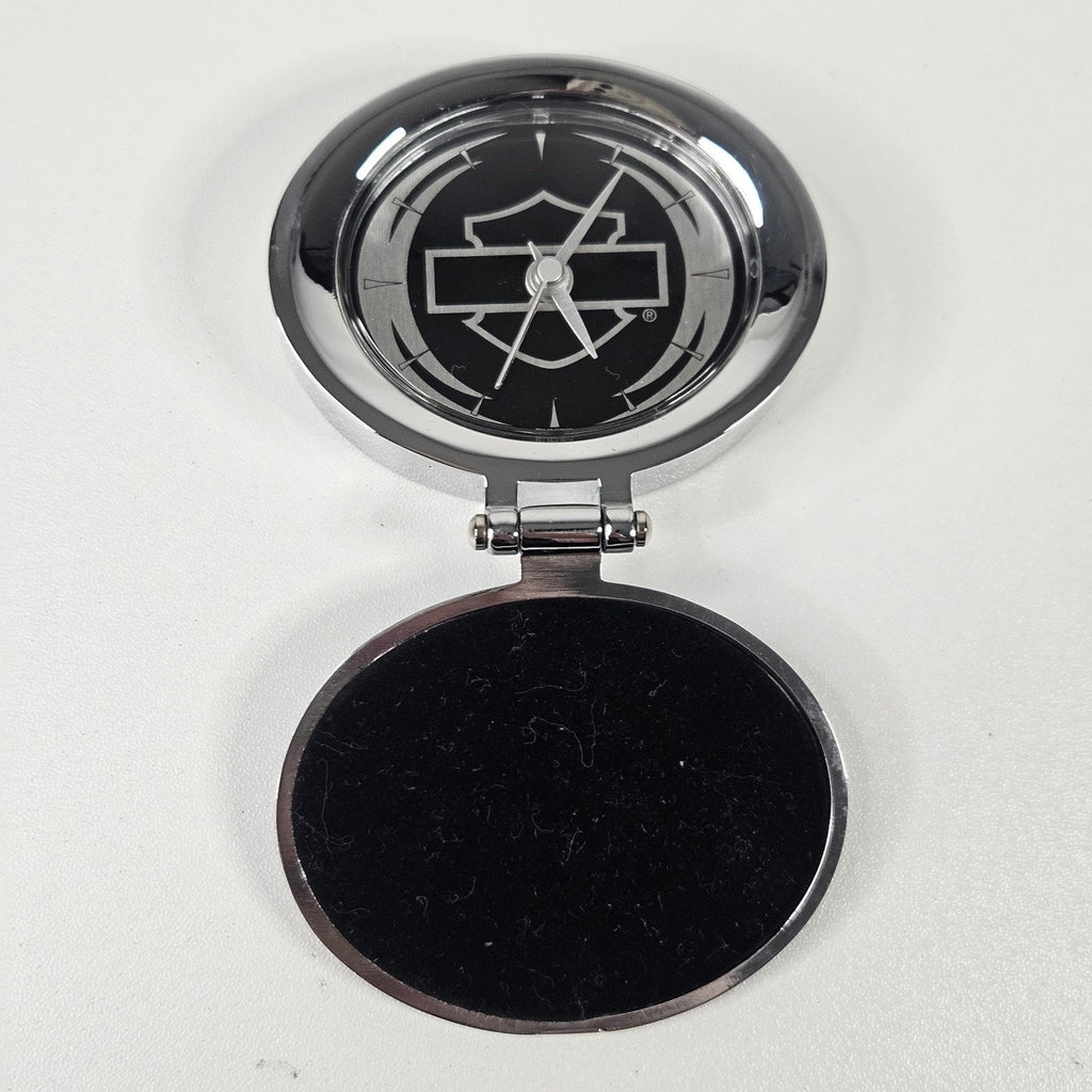 Harley Davidson Mini Foldable Clock Chrome Vintage Biker Gift Motorcycle