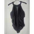 NWT Tempt Me Swim Suit Womens Large Halter Neckline One Piece Black New