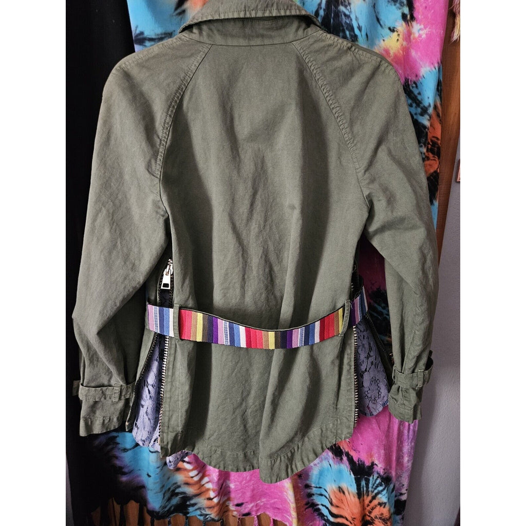 Rare Italian Designer Bazar Deluxe Olive Green Womens Jacket Med Tagila 44