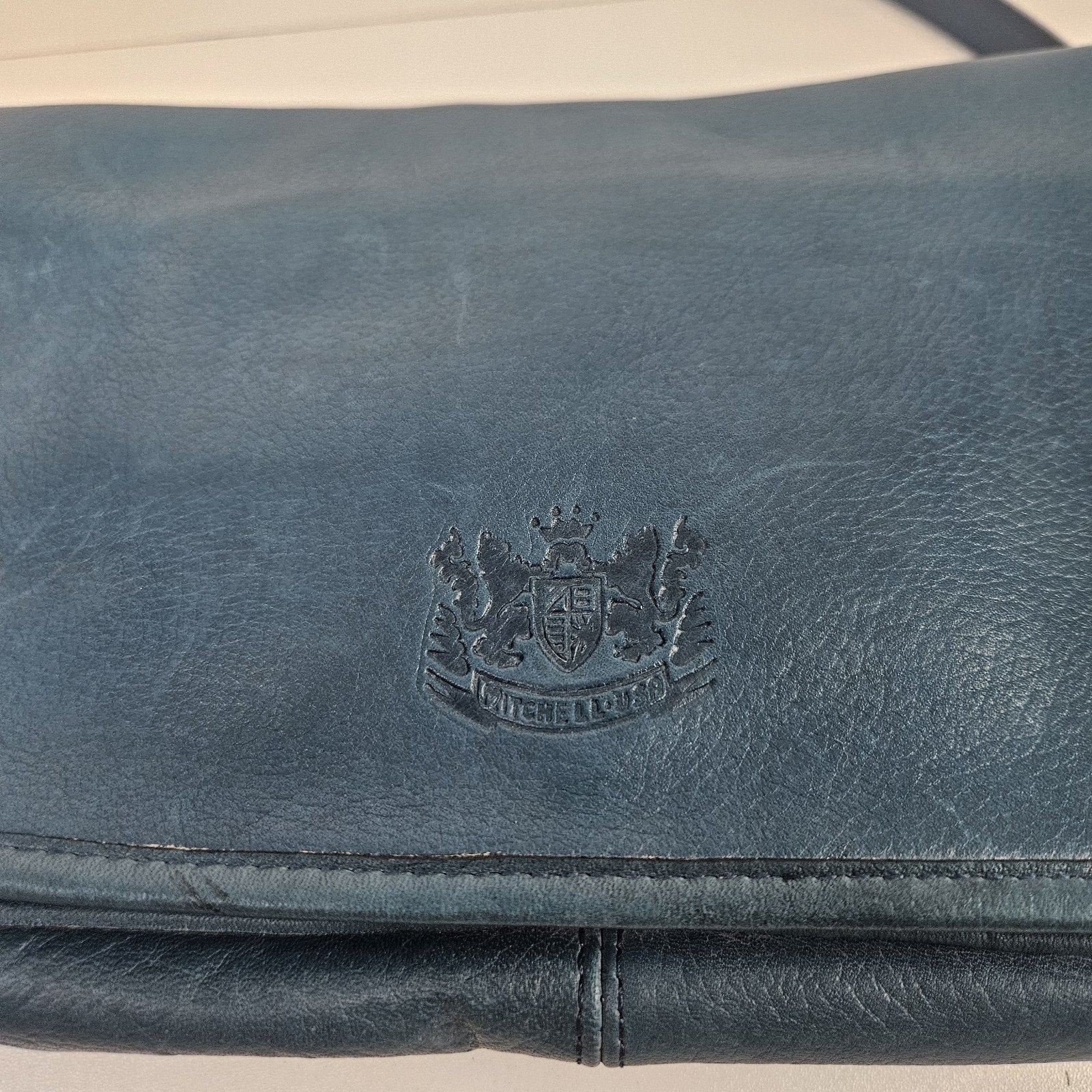 Vintage Mitchell USA Leather Shoulder Bag Purse Blue Classic Handbag