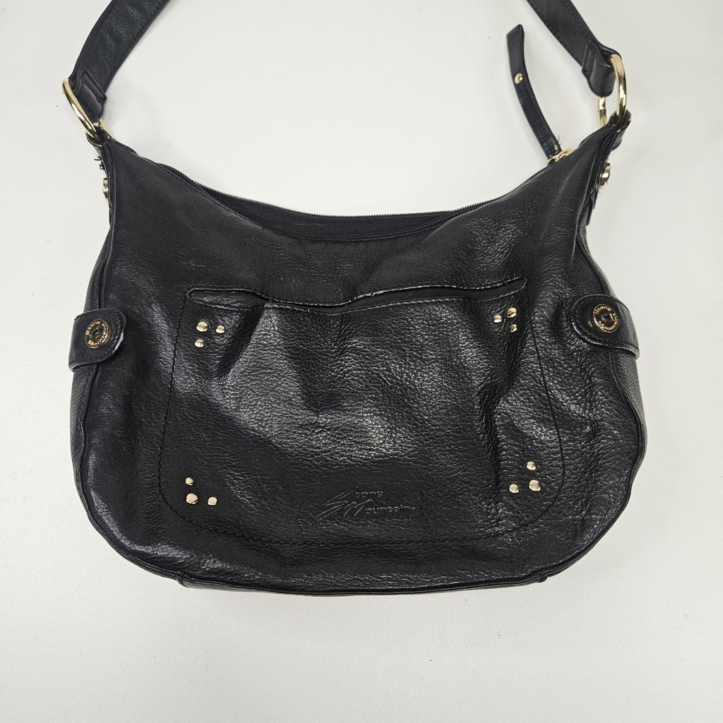 Stone Mountain Claudette Satchel Black Leather Shoulder Bag Purse Hobo Bag
