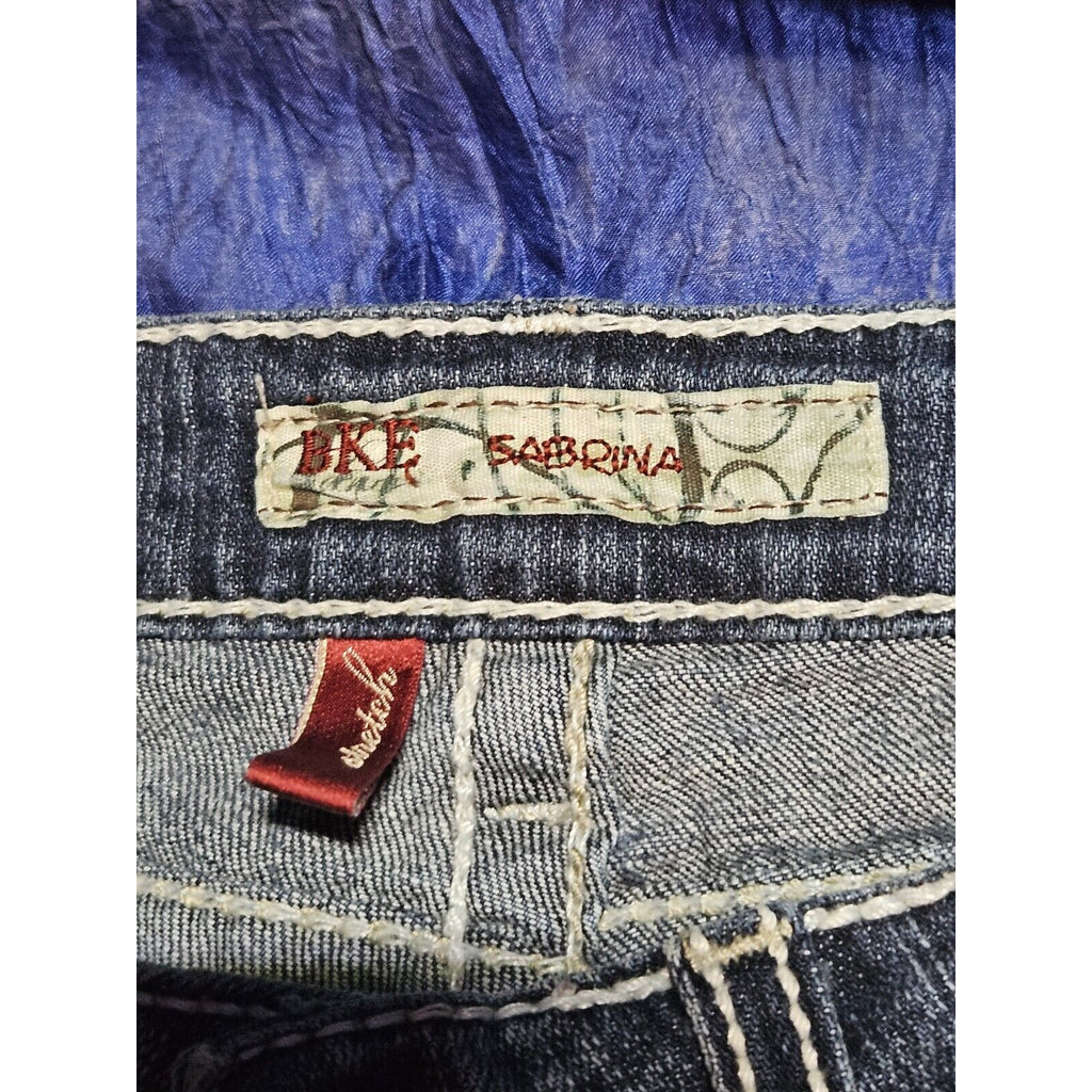 BKE Sabrina cropped jeans womens stretch denim distressed size 25 (2) L 23.5"