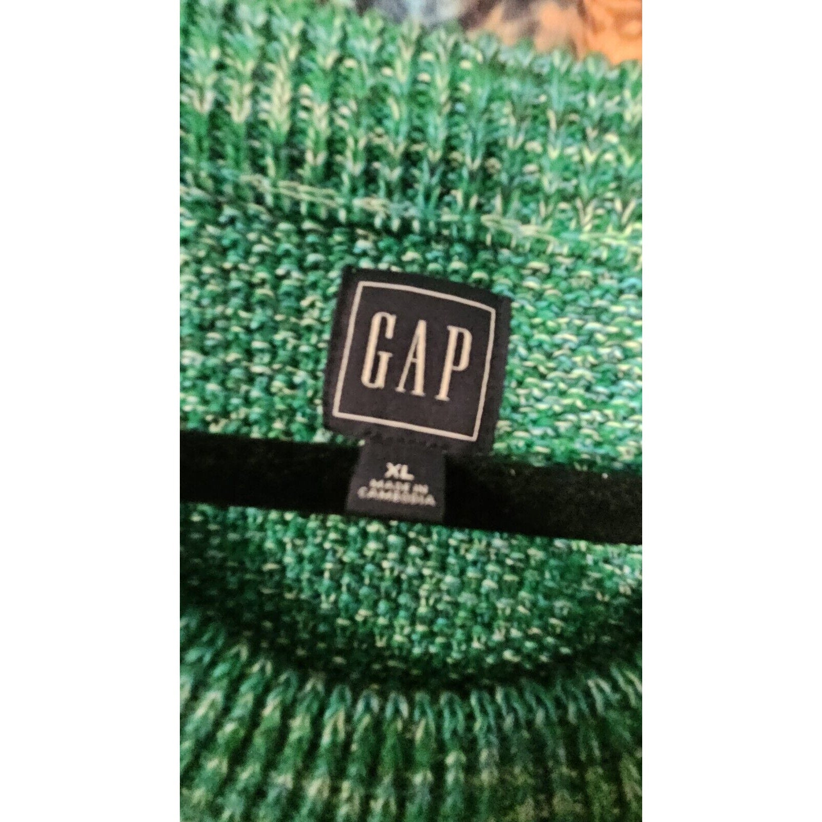 Gap Sweater Women’s XL Chunky Knit Green Crew Neck Pullover Sweater 100% Cotton