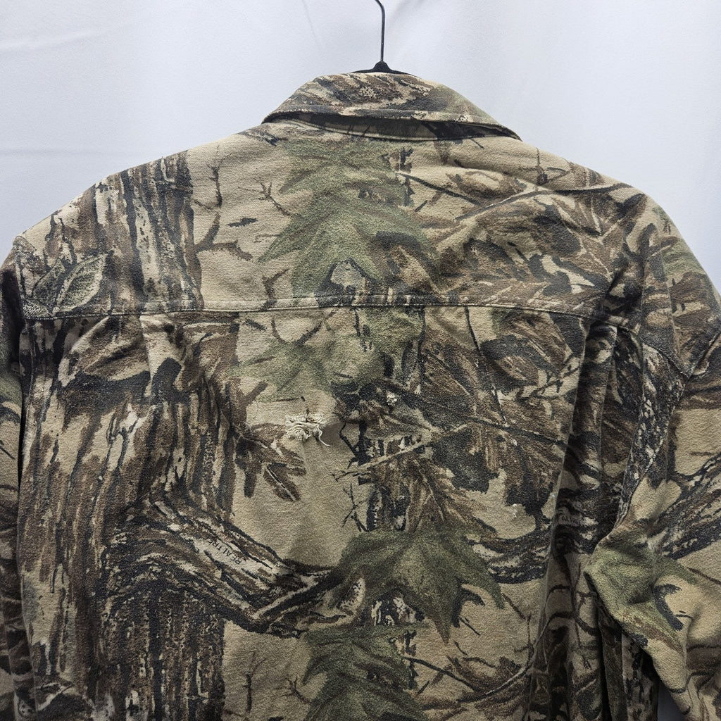 VTG Rattlers Brand Realtree Camo Shirt Sz Large Heavy Chamois Grunge 90s USA